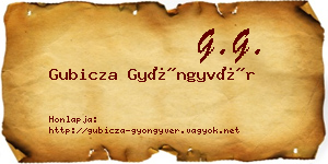 Gubicza Gyöngyvér névjegykártya
